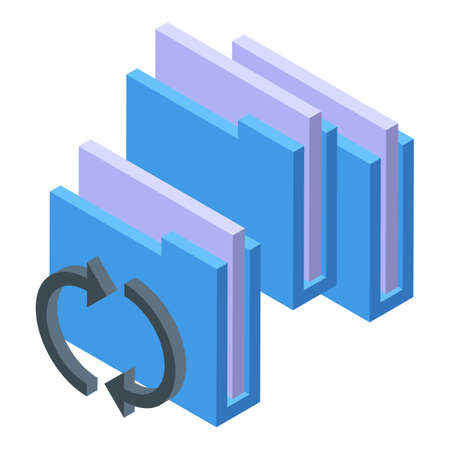 Folder data icon isometric vector. File document. Pc computerのイラスト素材