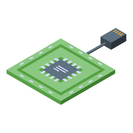 Repair processor icon isometric vector. Laptop service. Support fixのイラスト素材