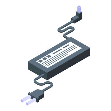 Repair laptop ac adapter icon isometric vector. Fix device. Mobile technicianのイラスト素材
