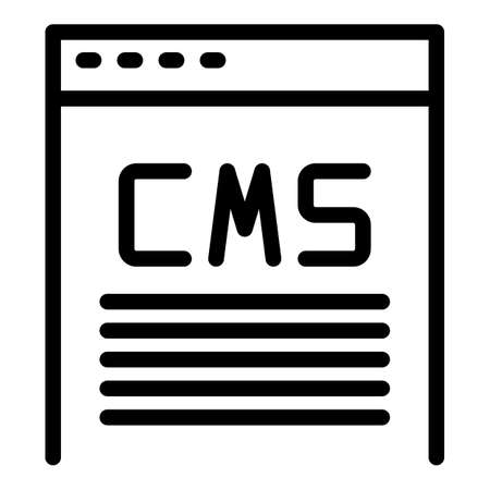 Cms page icon outline vector. Code system. Site toolのイラスト素材