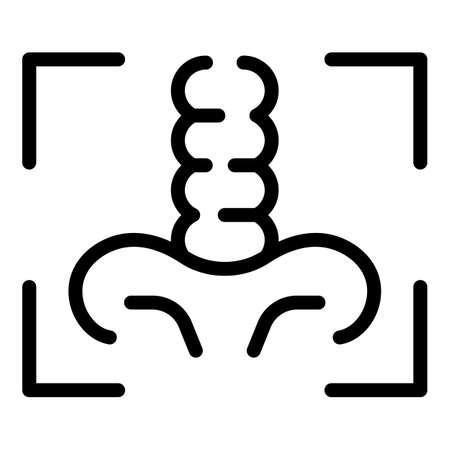 Xray examination icon outline vector. Chest bone. Health radiologyのイラスト素材