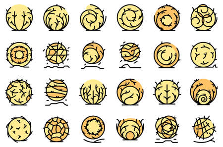 Tumbleweed icons set outline vector. Western dead. Weed ballのイラスト素材