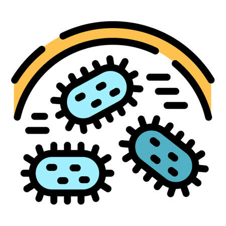 Antiviral defence icon. Outline antiviral defence vector icon color flat isolatedのイラスト素材