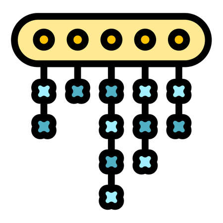 Cyber cipher icon. Outline cyber cipher vector icon color flat isolatedのイラスト素材