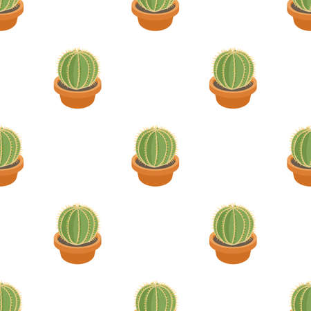 Ball cactus pattern seamless background texture repeat wallpaper geometric vectorのイラスト素材