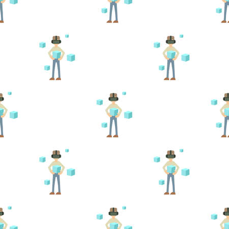 Man in futuristic glasses pattern seamless background texture repeat wallpaper geometric vectorのイラスト素材