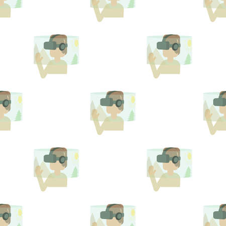 Virtual reality headset pattern seamless background texture repeat wallpaper geometric vectorのイラスト素材