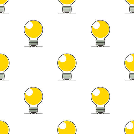 Light bulb pattern seamless background texture repeat wallpaper geometric vectorのイラスト素材