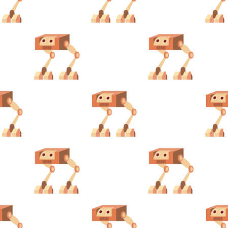 Robot ostrich pattern seamless background texture repeat wallpaper geometric vectorのイラスト素材