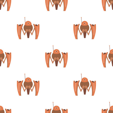 Robot crab pattern seamless background texture repeat wallpaper geometric vectorのイラスト素材
