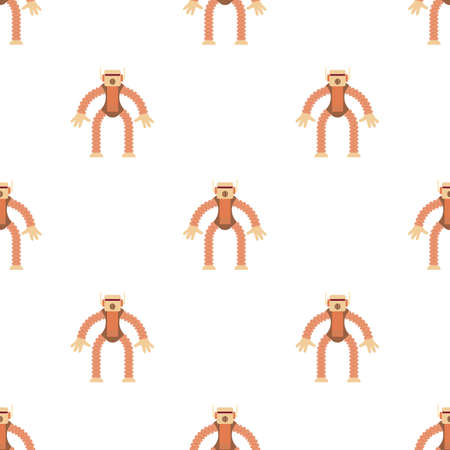 Robot monkey pattern seamless background texture repeat wallpaper geometric vectorのイラスト素材
