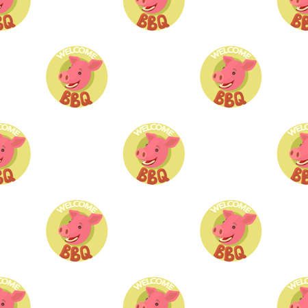 Welcome invitation to barbecue pattern seamless background texture repeat wallpaper geometric vectorのイラスト素材