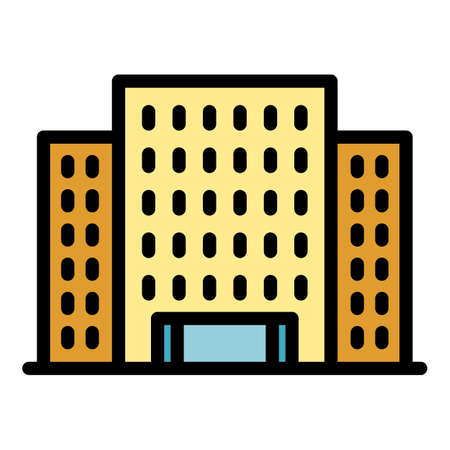 Architecture campus icon. Outline Architecture campus vector icon color flat isolatedのイラスト素材