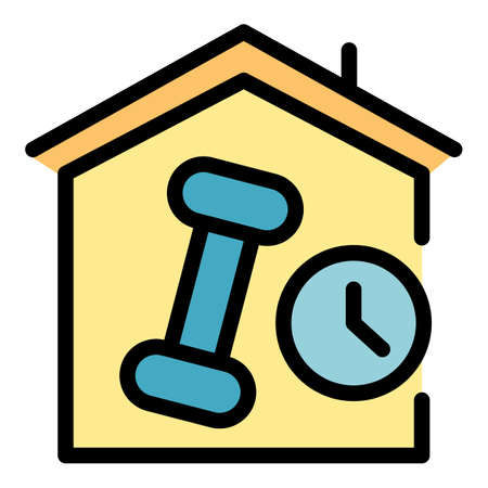 Fitness at home icon. Outline fitness at home vector icon color flat isolatedのイラスト素材