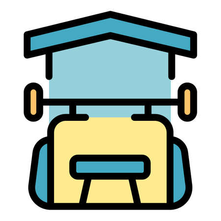 Body gym home icon. Outline body gym home vector icon color flat isolatedのイラスト素材