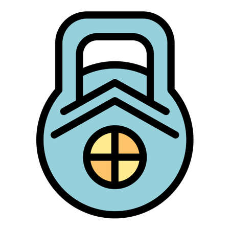 Health home gym icon. Outline Health home gym vector icon color flat isolatedのイラスト素材