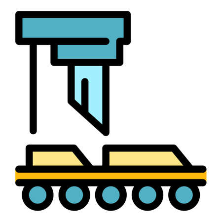 Cutting plywood icon. Outline cutting plywood vector icon color flat isolatedのイラスト素材