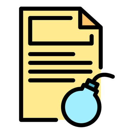 Virus bomb icon. Outline virus bomb vector icon color flat isolatedのイラスト素材