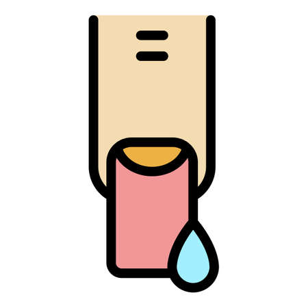 Drop manicure icon. Outline drop manicure vector icon color flat isolatedのイラスト素材