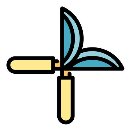 Farm pruners icon. Outline farm pruners vector icon color flat isolatedのイラスト素材