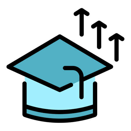 Student career icon. Outline student career vector icon color flat isolatedのイラスト素材