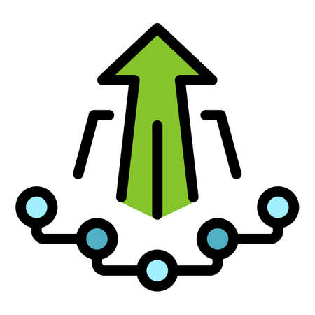 Career arrow icon. Outline career arrow vector icon color flat isolatedのイラスト素材