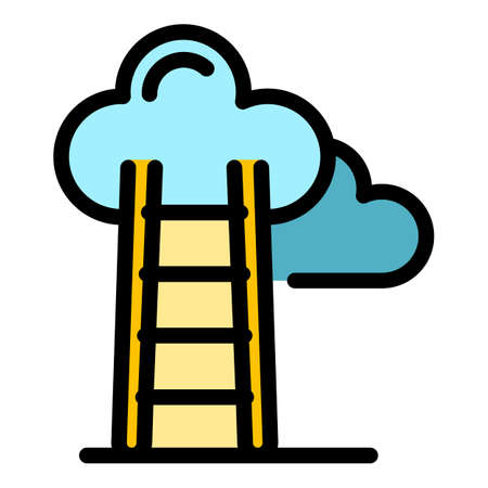 Career ladder icon. Outline career ladder vector icon color flat isolatedのイラスト素材