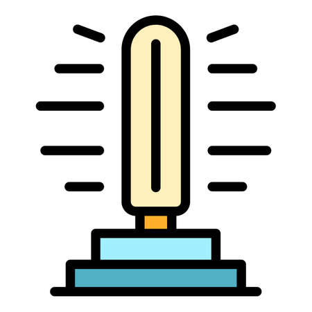 Uv glow light icon. Outline uv glow lightvector icon color flat isolatedのイラスト素材