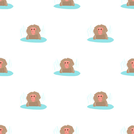 Monkey bathe pattern seamless background texture repeat wallpaper geometric vectorのイラスト素材
