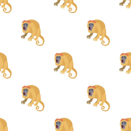 Surprised monkey pattern seamless background texture repeat wallpaper geometric vector