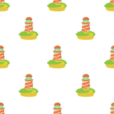 Lighthouse pattern seamless background texture repeat wallpaper geometric vectorのイラスト素材