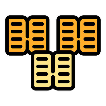 Digital library icon. Outline digital library vector icon color flat isolatedのイラスト素材