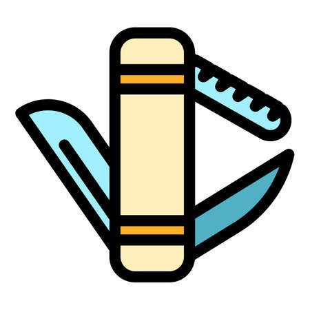 Multitool blade icon. Outline Multitool blade vector icon color flat isolatedのイラスト素材