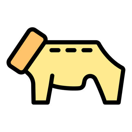 Dog sweater icon. Outline dog sweater vector icon color flat isolatedのイラスト素材