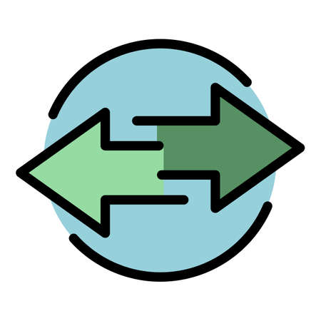 Direction interface icon. Outline Direction interface vector icon color flat isolatedのイラスト素材