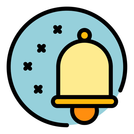 Bell notification interface icon. Outline Bell notification interface vector icon color flat isolatedのイラスト素材