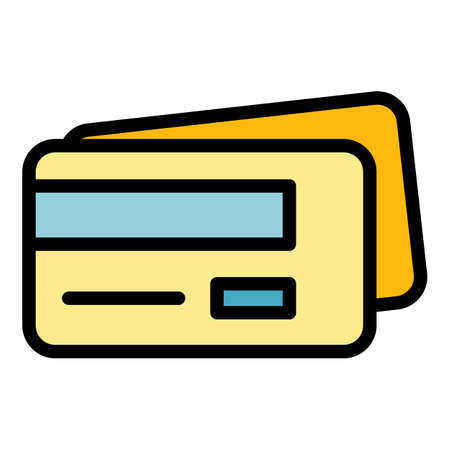 Credit card interface icon. Outline Credit card interface vector icon color flat isolatedのイラスト素材