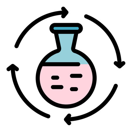Recycle flask icon. Outline Recycle flask vector icon color flat isolatedのイラスト素材