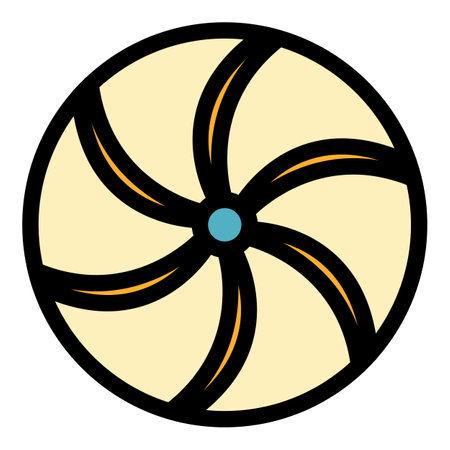 Perpetual motion circle icon. Outline perpetual motion circle vector icon color flat isolatedのイラスト素材