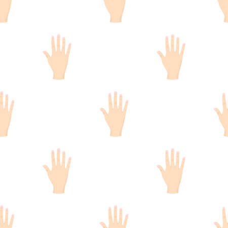Opened palm of the hand pattern seamless background texture repeat wallpaper geometric vectorのイラスト素材