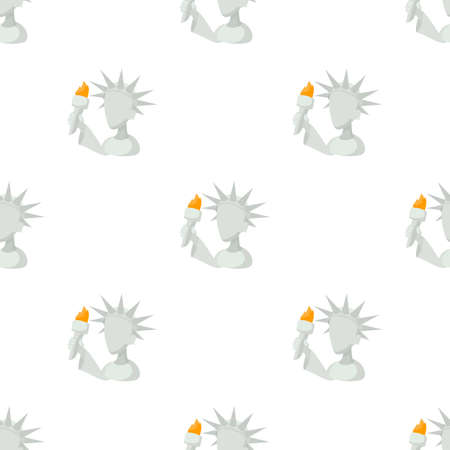 Head of Statue of Liberty pattern seamless background texture repeat wallpaper geometric vectorのイラスト素材