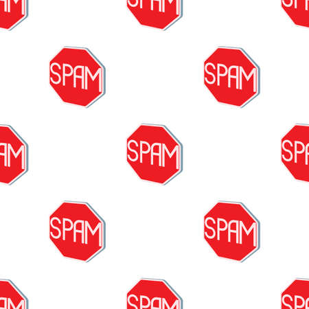 Stop spam sign pattern seamless background texture repeat wallpaper geometric vector