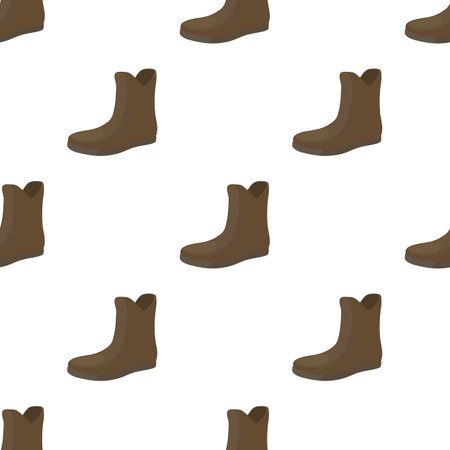 Female brown fashion boots pattern seamless background texture repeat wallpaper geometric vectorのイラスト素材
