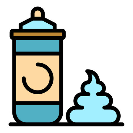 Razor shaving foam icon. Outline razor shaving foam vector icon color flat isolatedのイラスト素材
