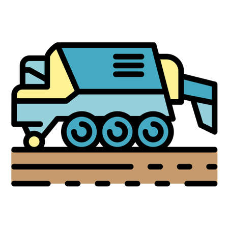 Harvester icon. Outline harvester vector icon color flat isolatedのイラスト素材
