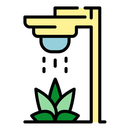 Plant shower icon. Outline plant shower vector icon color flat isolatedのイラスト素材