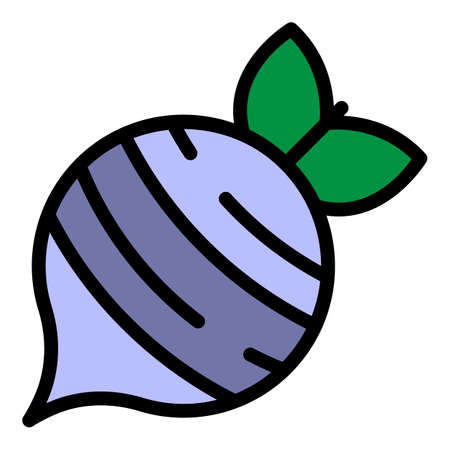 Garden beet icon. Outline garden beet vector icon color flat isolatedのイラスト素材