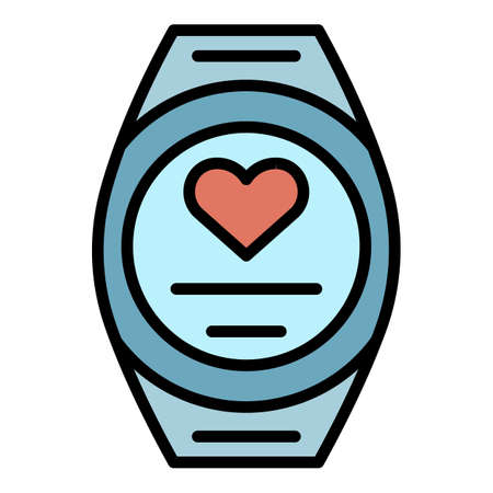 Smartwatch icon. Outline smartwatch vector icon color flat isolatedのイラスト素材