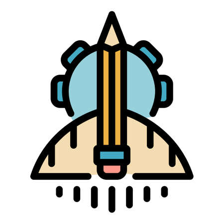 Office startup icon. Outline office startup vector icon color flat isolatedのイラスト素材