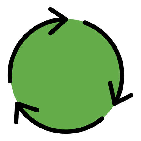 Recycling icon. Outline recycling vector icon color flat isolatedのイラスト素材